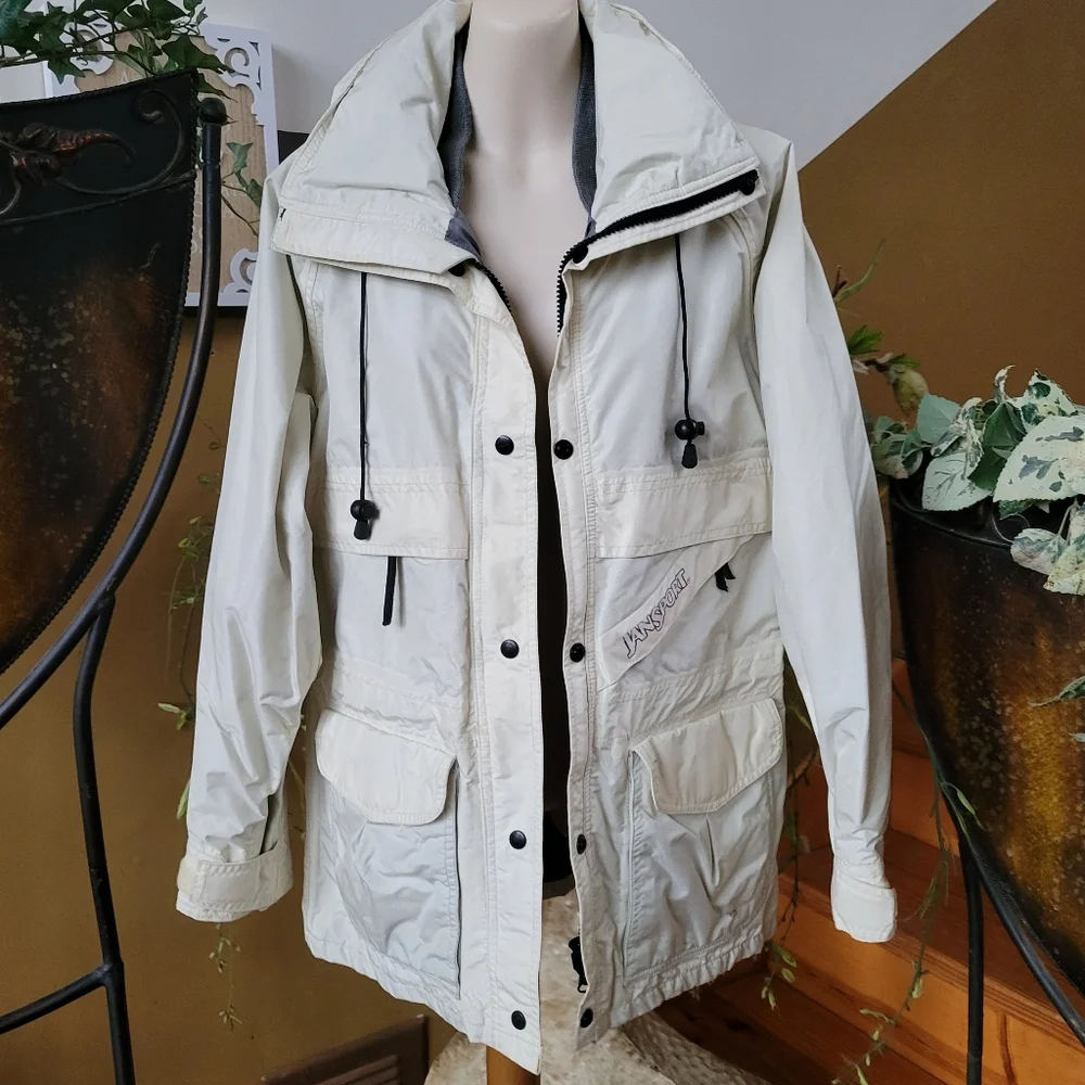 JanSport Opus 2 Jacket Cream Utility Hiking Cargo Coat Waterproof Breathable M - Picture 2 of 15